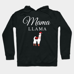 Mama Llama in a Santa Hat Hoodie